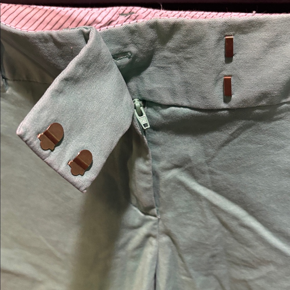Ann Taylor Loft The Riviera Mid Rise‎ Green Cotton Blend Chino Preppy Short WN 8 - Picture 3 of 6